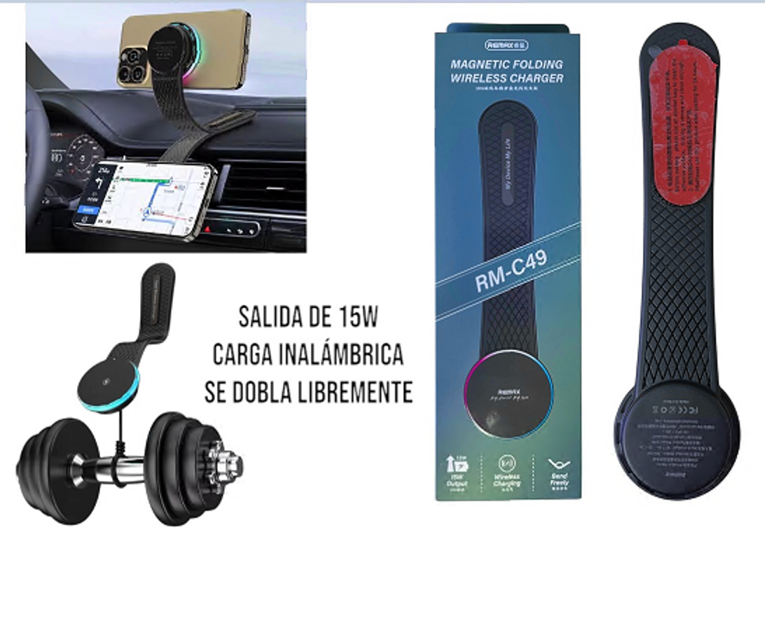 REMAX CARGADOR INHALAMBRICO PARA CARRO