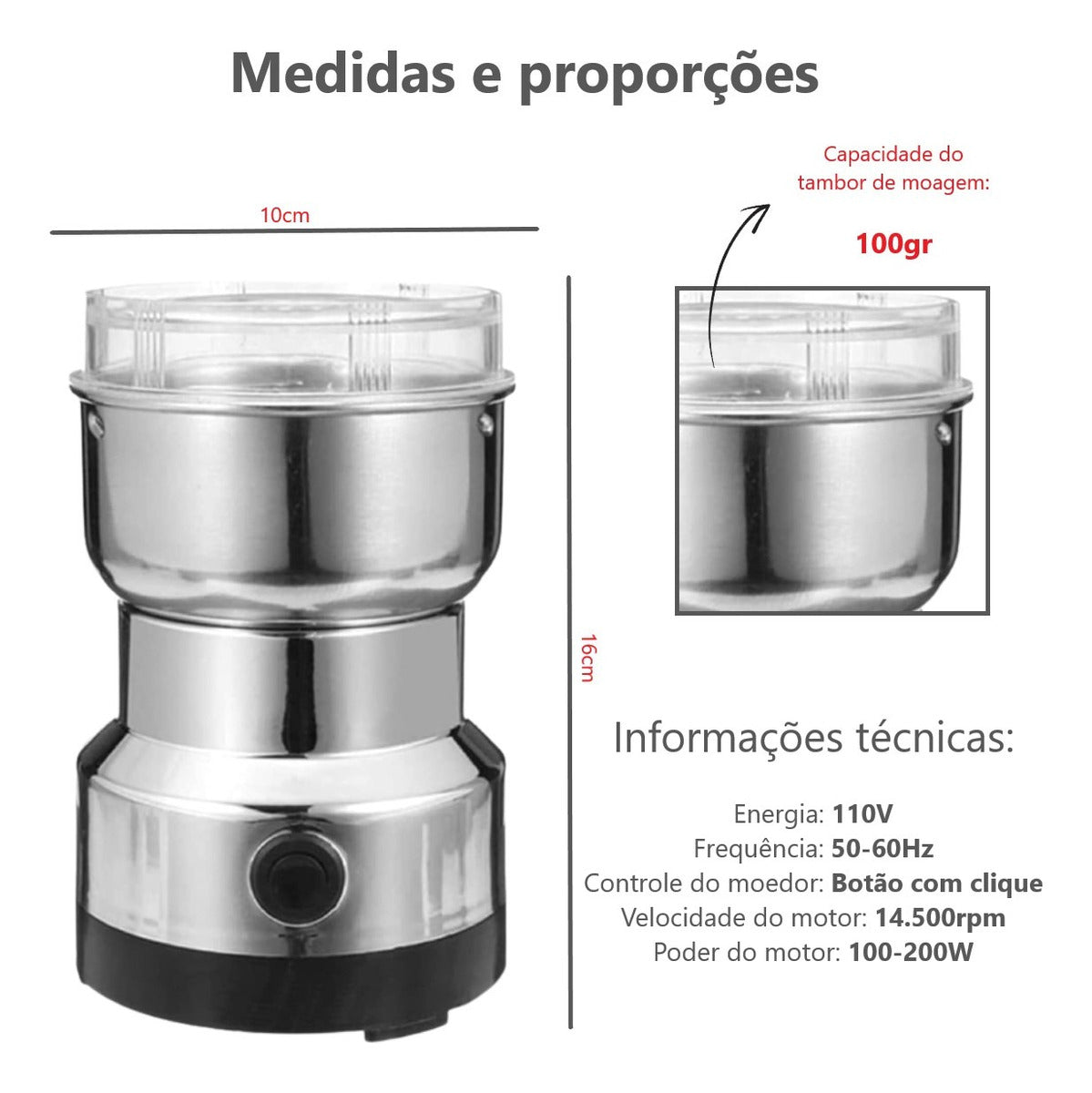 MOLEDOR DE CAFÉ ELÉCTRICO