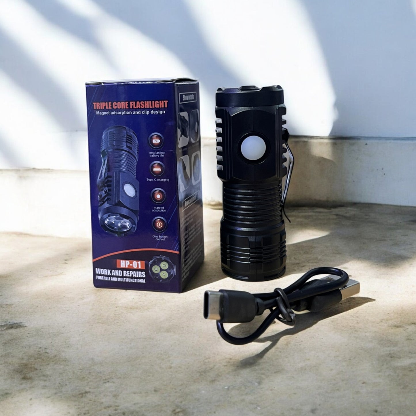 LINTERNA LED TACTICA CARGA TIPO C