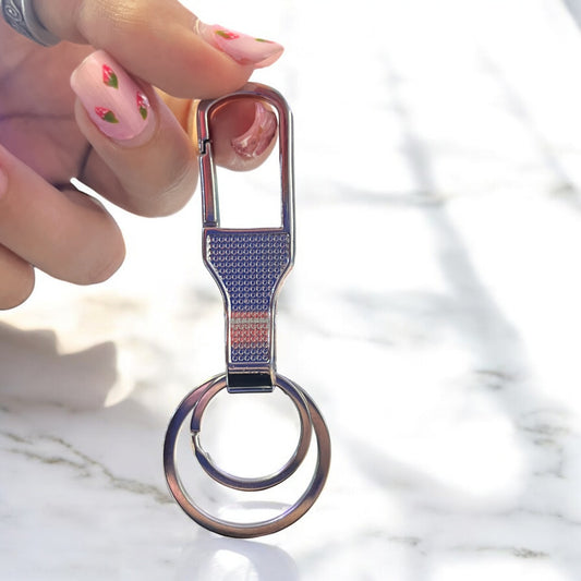 LLAVERO MOSQUETON PLATEADO