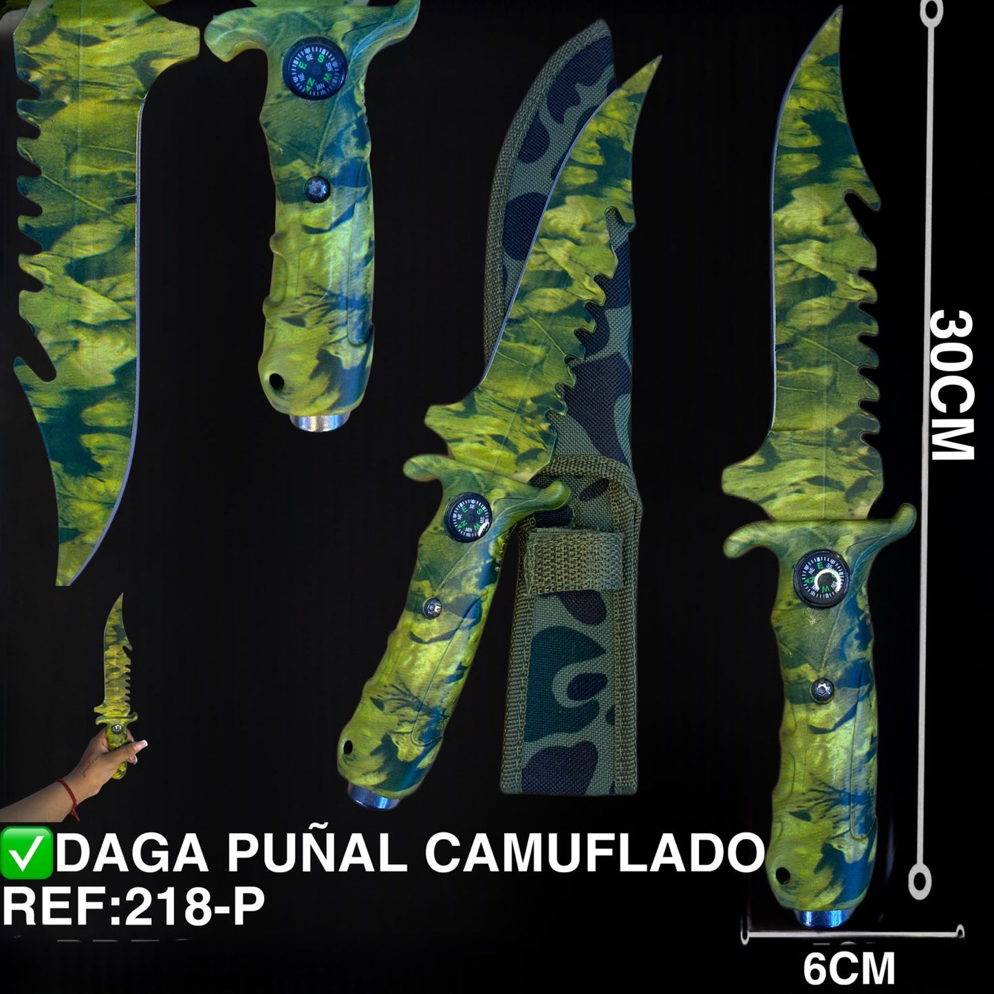 DAGA PUÑAL CAMUFLADO BRUJULA