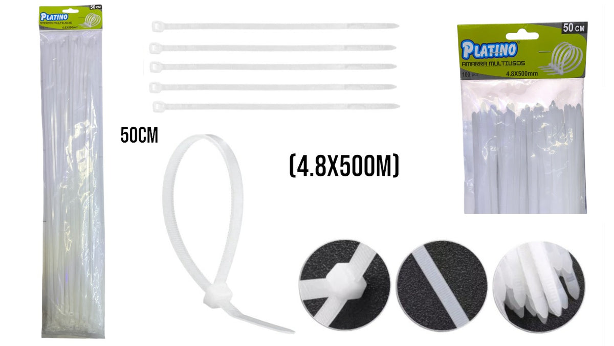 AMARRAS PLASTI BLANCA (100)(4.8X500)