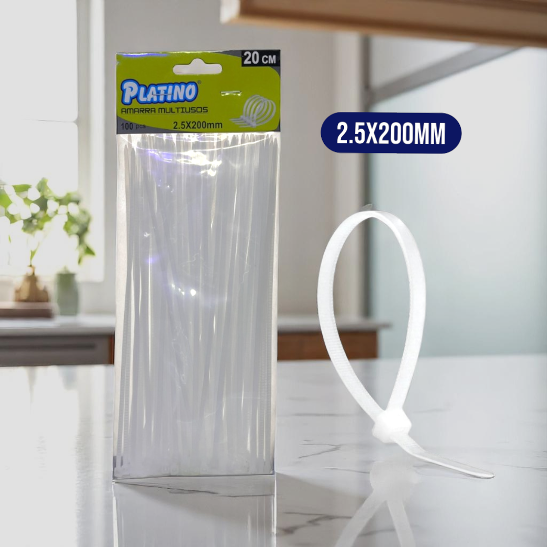 AMARRAS PLASTI BLANCA (2.5X200)