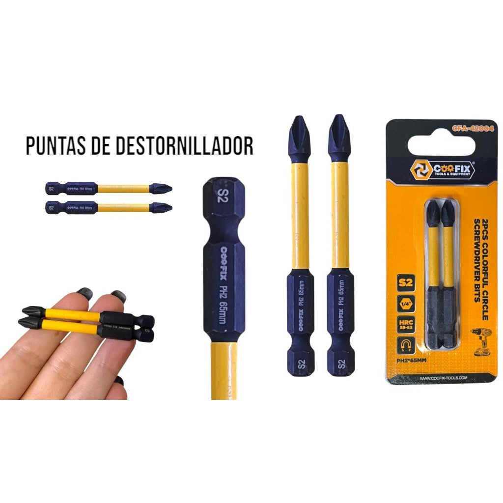 KIT PUNTA DESTORNILLADOR X2 1/4