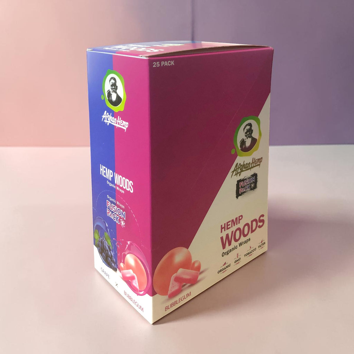 PAPEL BLUNT X2 HEMP WOODS (25) GRAPE X BUBBLEGUM