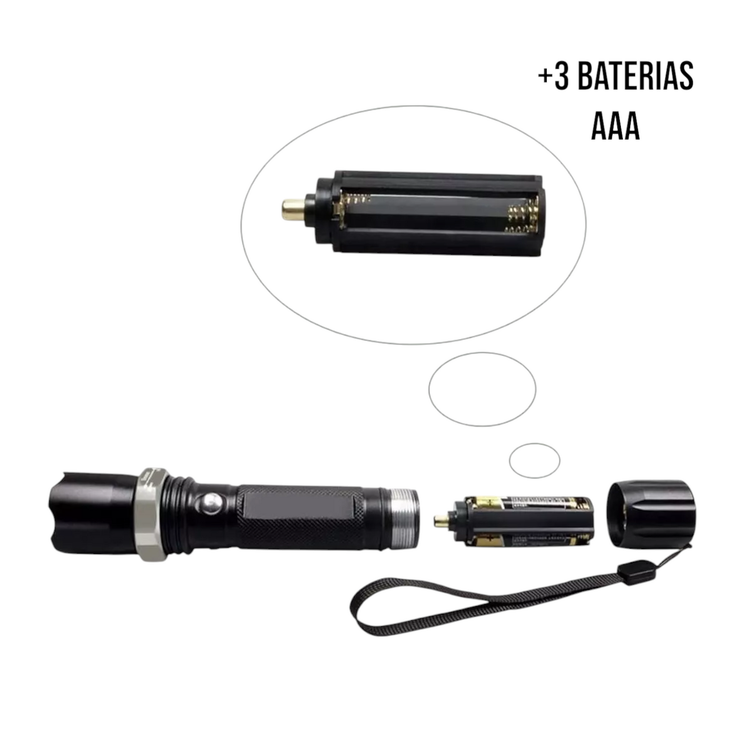 LINTERNA FINA SWAT LUZ ROJA