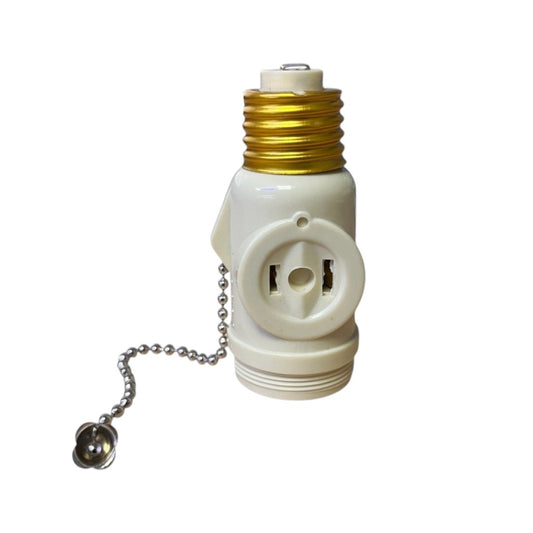 PORTA BOMBILLO BLANCO + CADENA