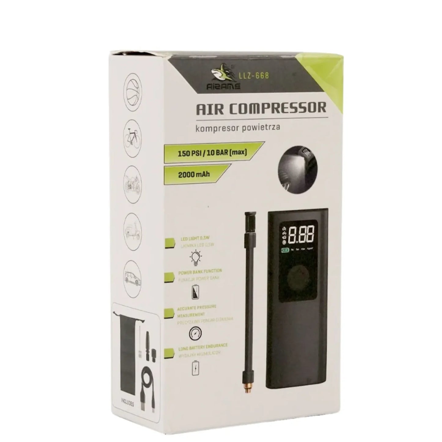 INFLADOR COMPRESOR AIRE ELECTRICO PARA CARROS