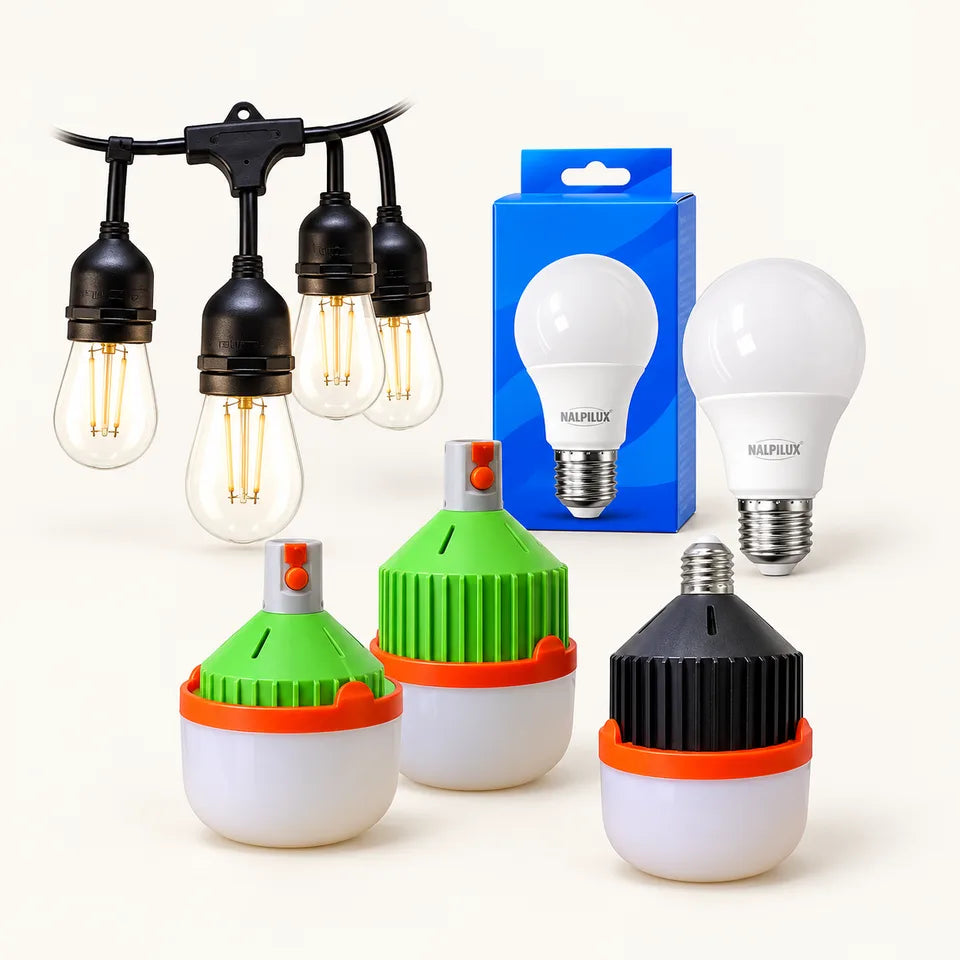 Colección Bombillos: productos Aleko sobre fondo claro