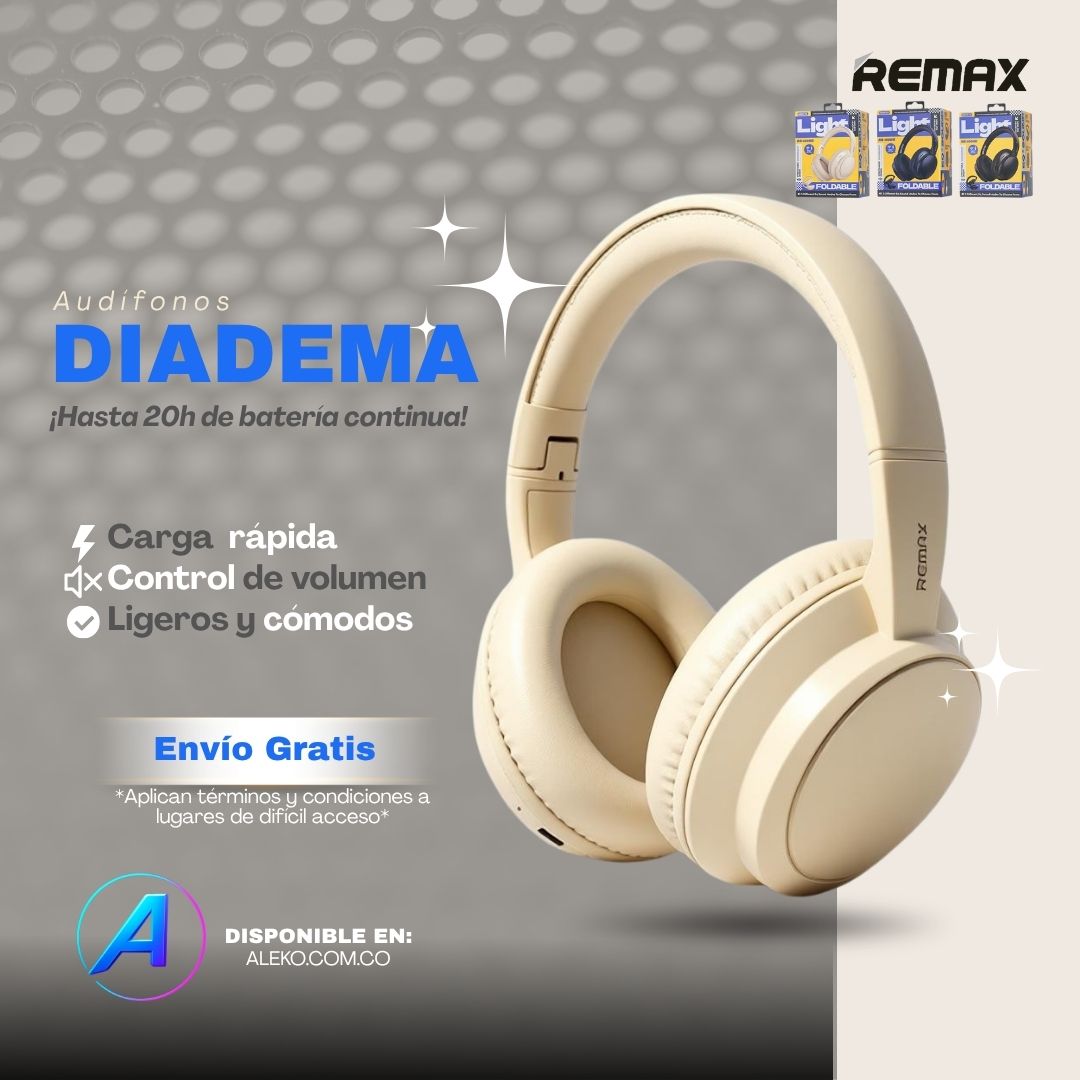 AUDIFONO DIADEMA REMAX LIGHT + ENVÍO GRATIS
