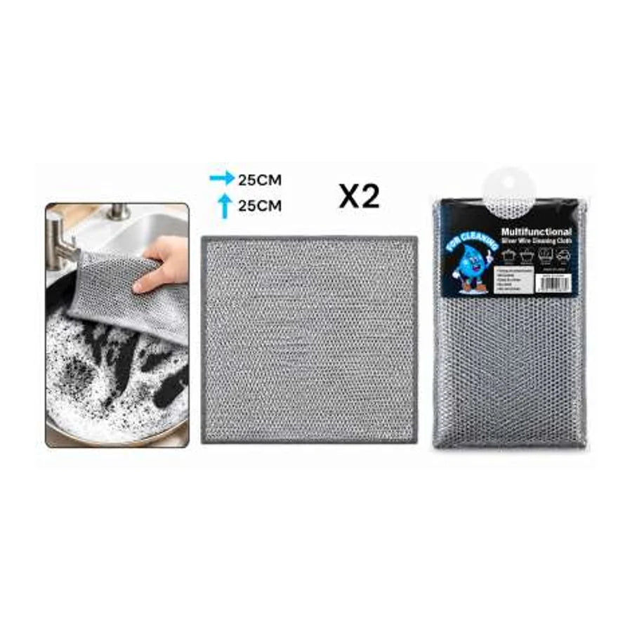 Paños metálicos para limpieza y brillo DL-29459, presentación doble con empaque
