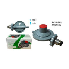 Regulador de gas gris para propano con caja y conexiones