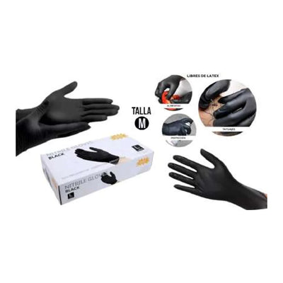 GUANTE NEGRO NITRILO (M) 100