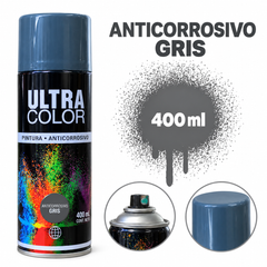 Aerosol anticorrosivo gris Ultra Color 400 ml con muestra del color
