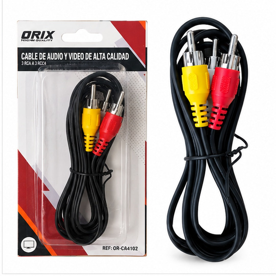 Cable ORIX de audio y video 3x1 de 1,5 metros con empaque