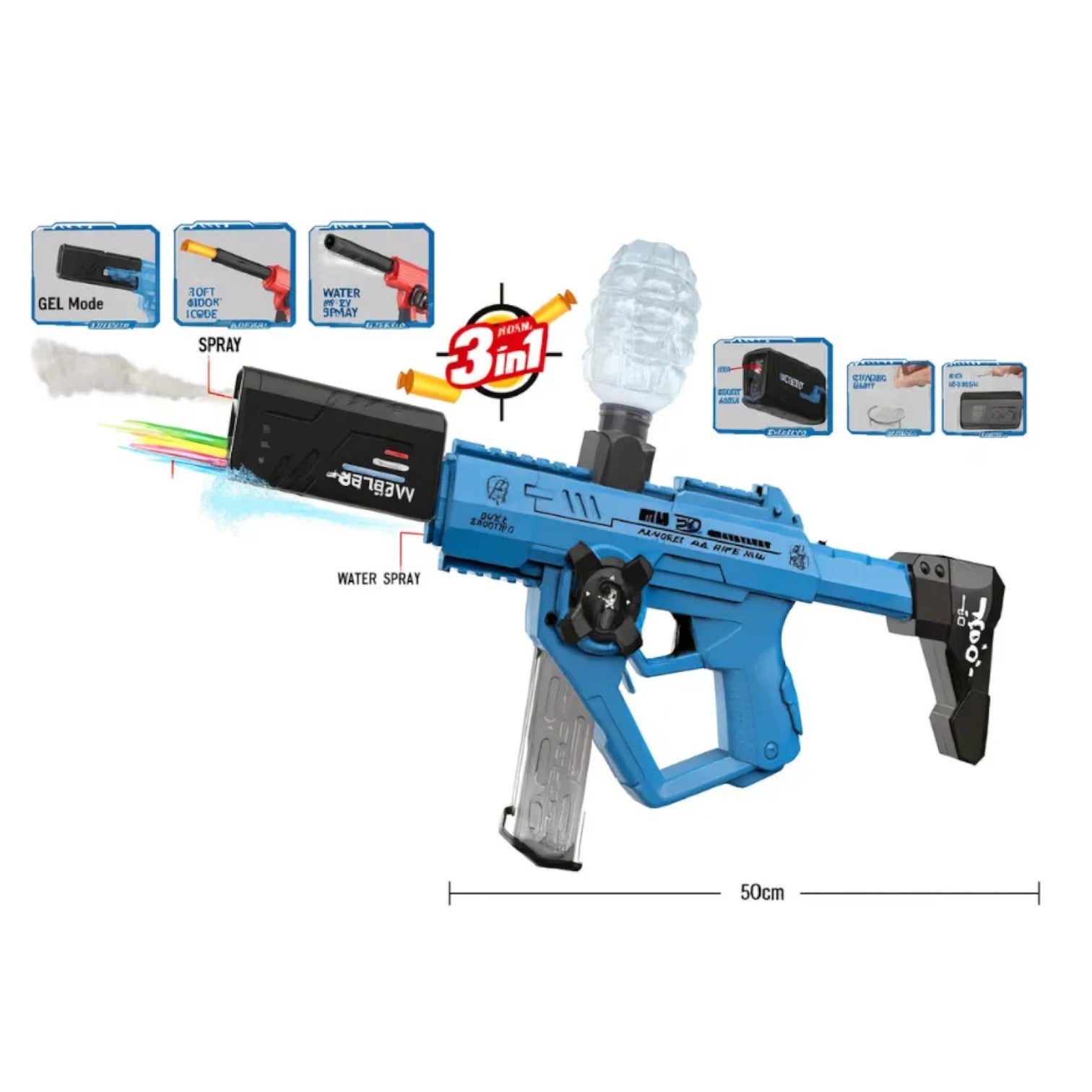 LANZADOR 3 EN 1 (HIDROGEL- AGUA- HUMO)