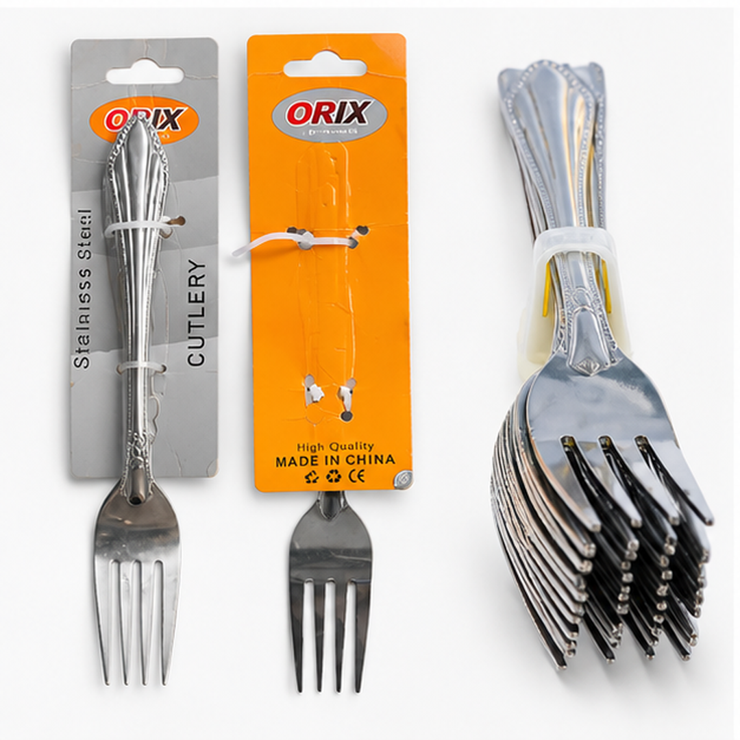 Tenedores ORIX con empaques gris y naranja