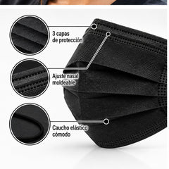 Detalles del tapabocas negro YANGYAN