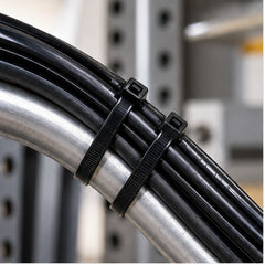 Amarras negras Platino 4,8 × 350 mm sujetando cables