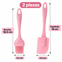 Medidas del set de pala y brocha rosa para repostería