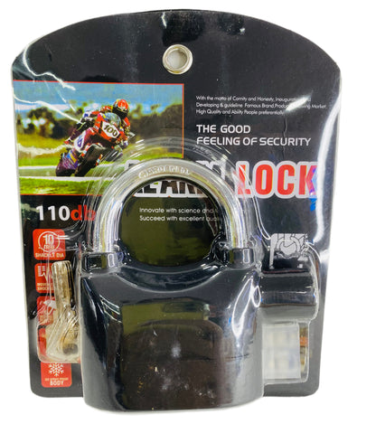 CANDADO CON ALARMA PARA MOTO.