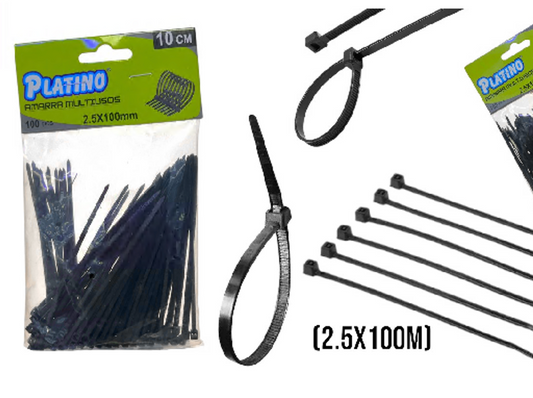 AMARRAS PLASTI NEGRA (100)(2.5X100MM)