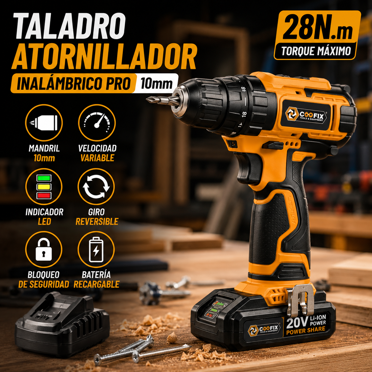 TALADRO DE IMPACTO INALAMB 12V COOFIX