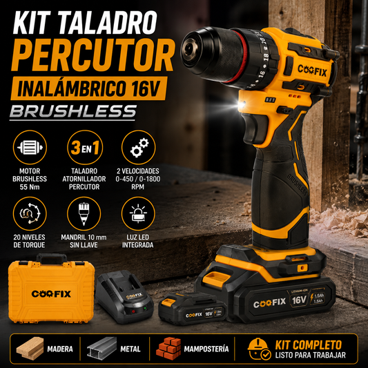 TALADRO INALAMBRICO COOFIX 16V