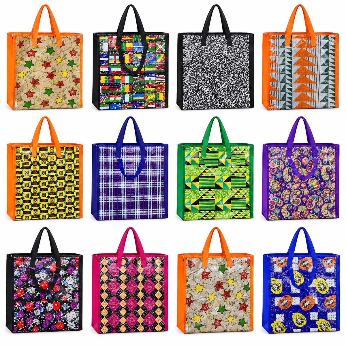 Estampados surtidos de bolsa de compra mediana