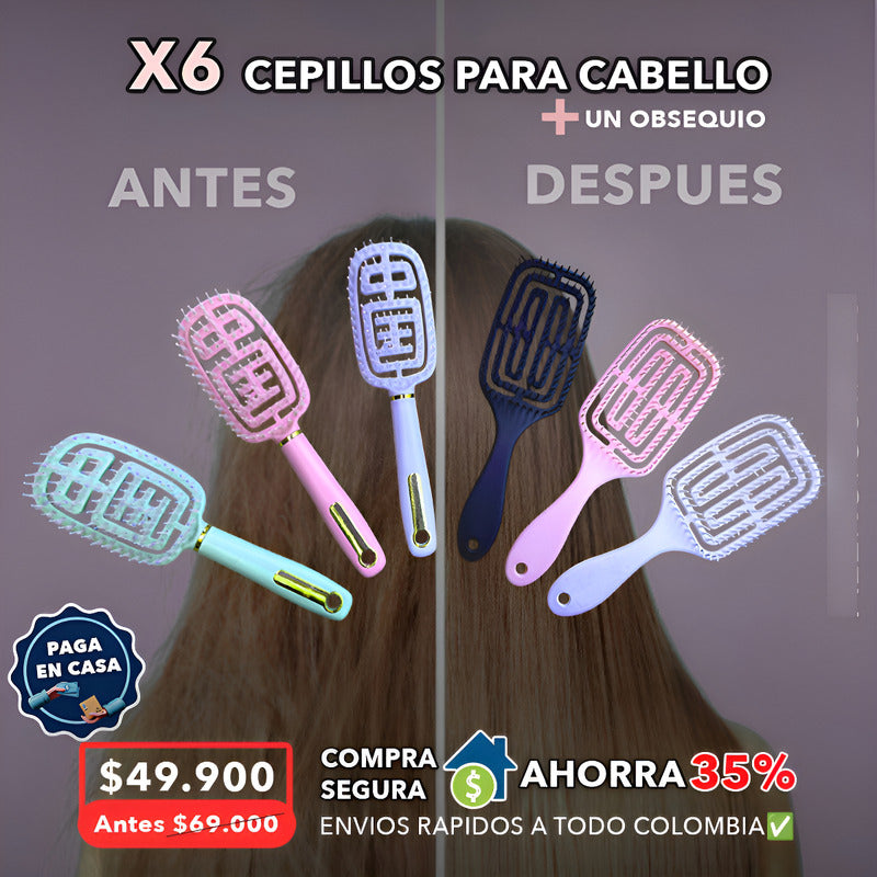 X6 Cepillo Para El Cabello+ Obsequio