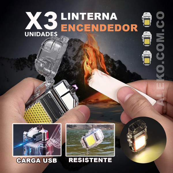 COMBO X3 LINTERNAS ENCENDEDOR PLASMA