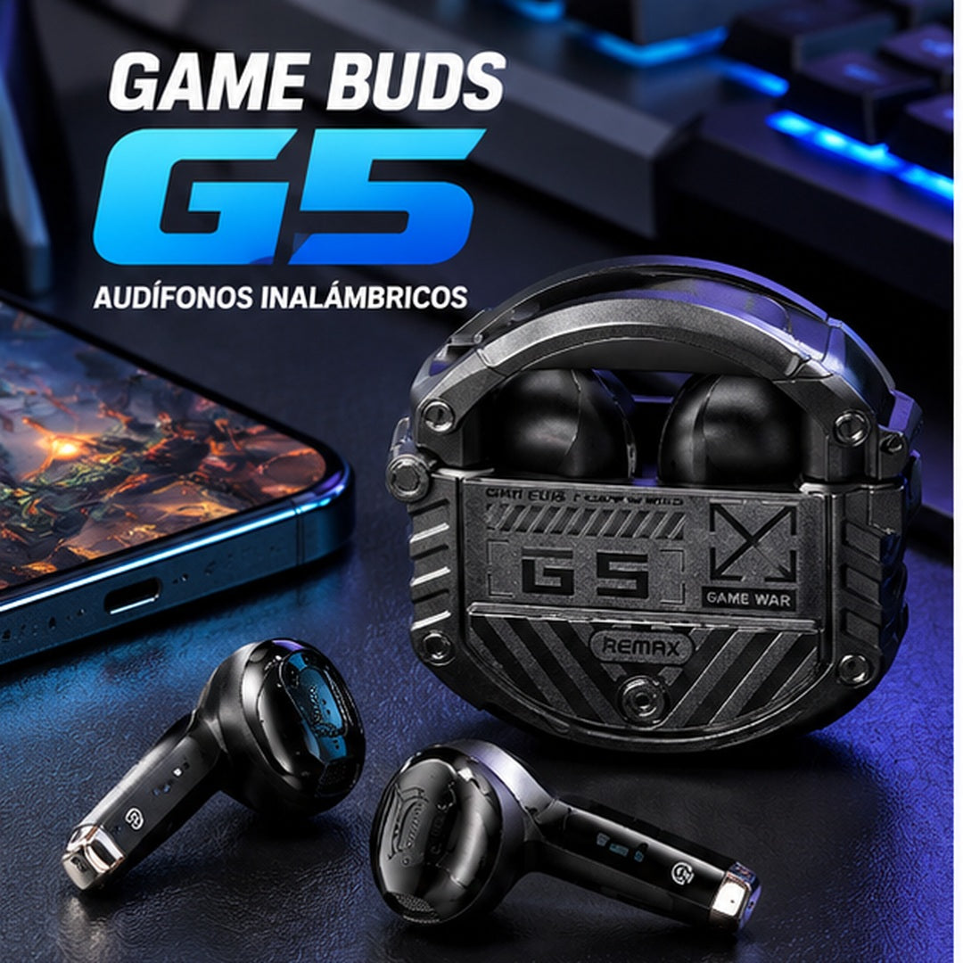 REMAX Game Buds G5 en escritorio gamer