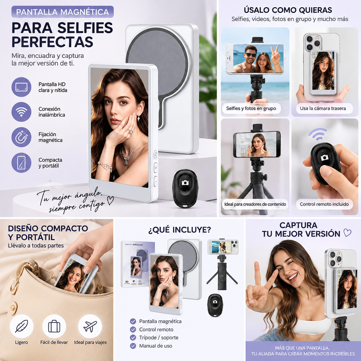 PANTALLA MAGNÉTICA INALÁMBRICA SELFIE + ENVÍO GRATIS