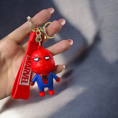Llaveros Marvel de goma con figuras de Spider-Man, Capitán América, Thor, Iron Man y Batman