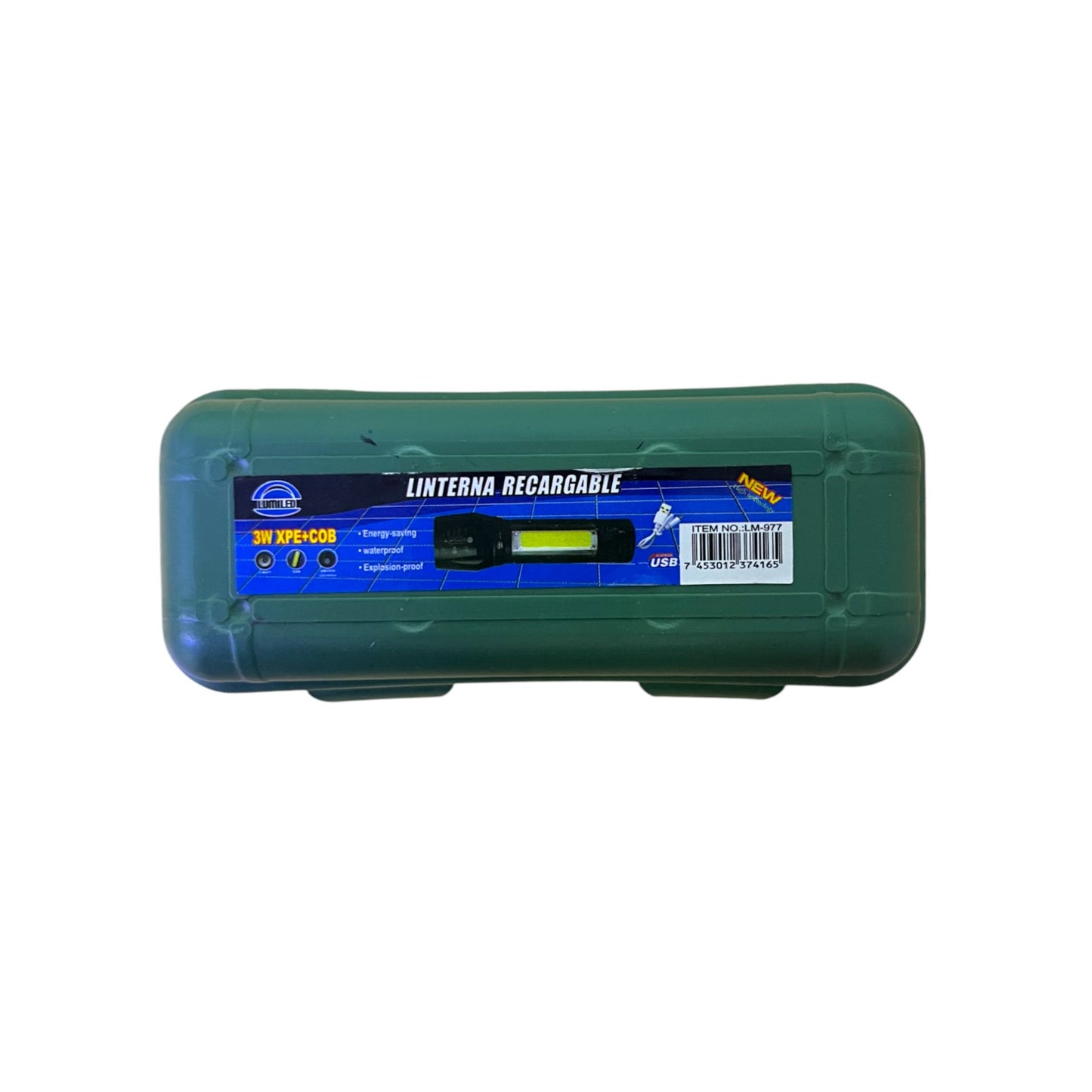 LINTERNA RECARGABLE VERDE 10CM