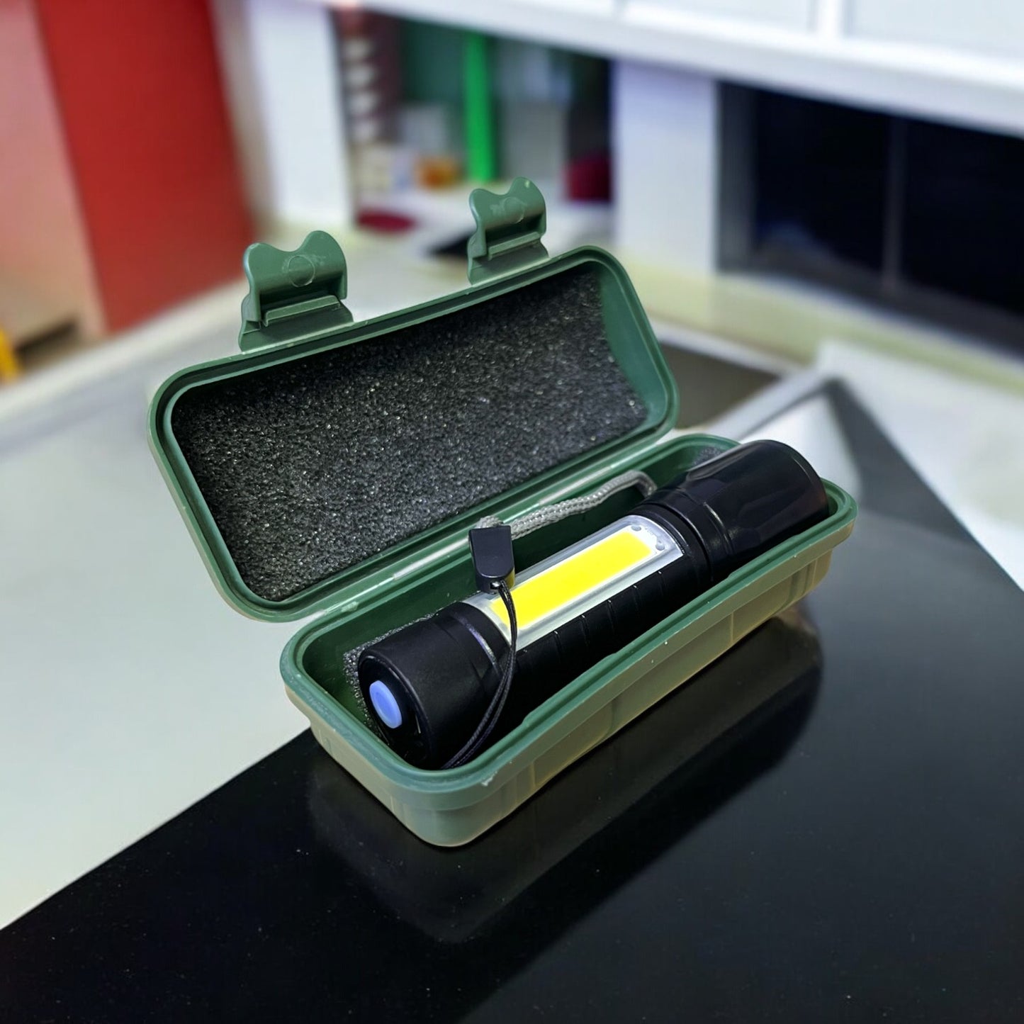 LINTERNA RECARGABLE VERDE 10CM