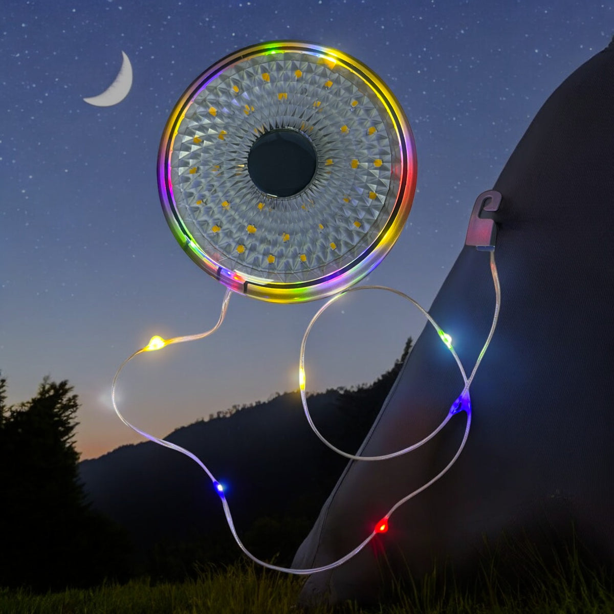 Carrete de luces LED multicolor FOX SKL0600, con cable y controlador