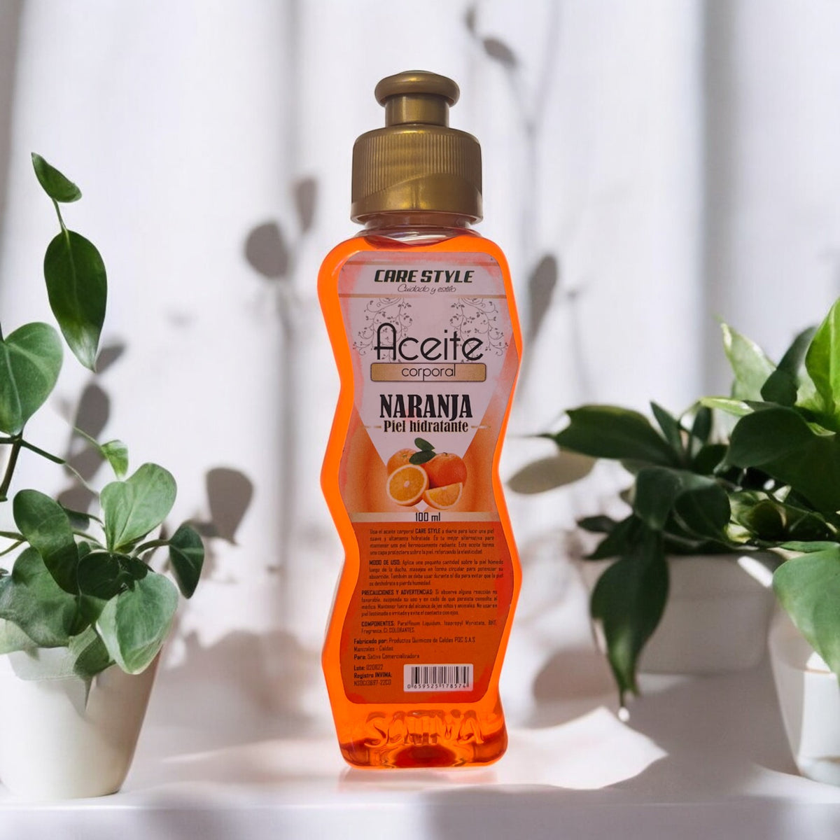 Aceite corporal Sativa de naranja, botella Care Style de 100 ml