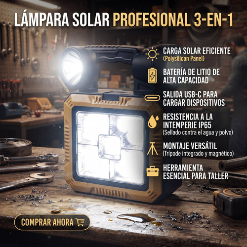 LÁMPARA SOLAR KIT DE HERRAMIENTA