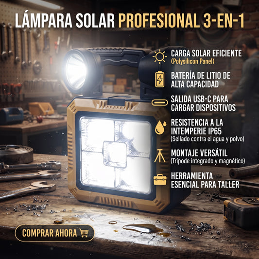 LÁMPARA SOLAR KIT DE HERRAMIENTA + ENVÍO GRATIS