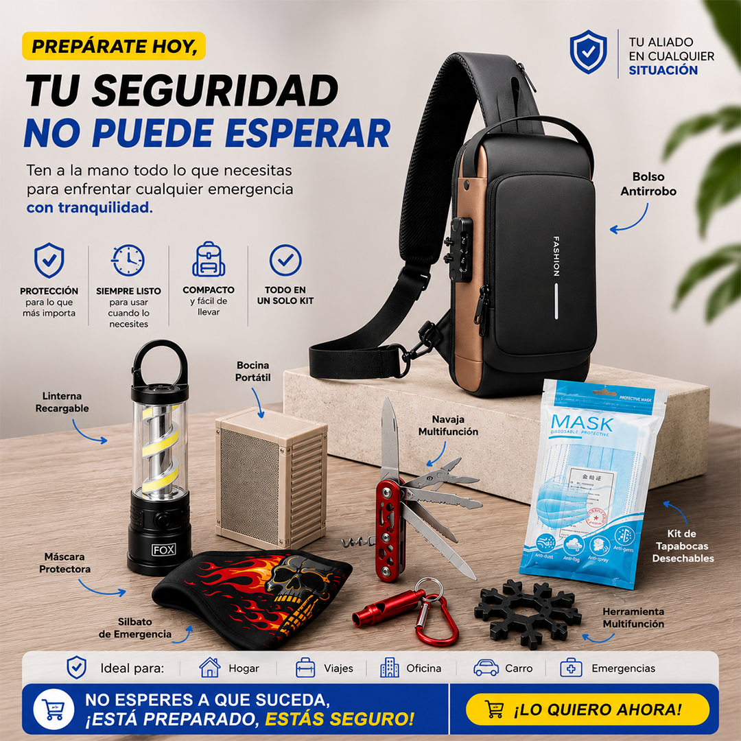 KIT EMERGENCIAS MEDIANO CON ENVÍO GRATIS