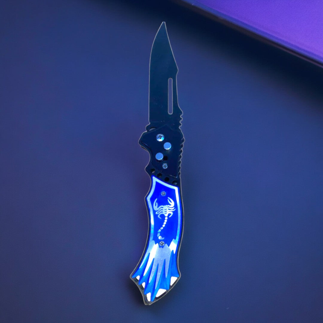 NAVAJA AUTOMATICA AZUL COCODRILO
