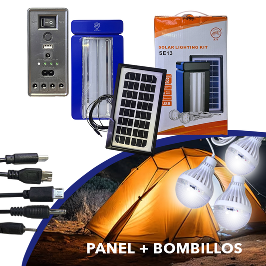 LAMPARA RECARGABLE (PANEL+BOMBILLO)