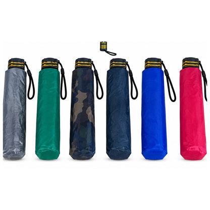 Detalle de las fundas plegables de sombrilla en varios colores