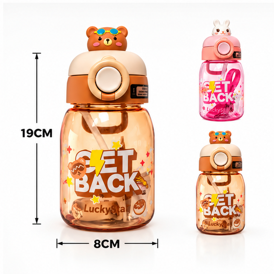 Termo infantil 1100 ml color café con medidas 19 por 8 centímetros