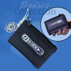 Billetera sencilla doble Padres Collection negra, vista exterior