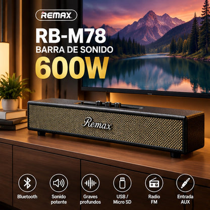 Barra de sonido REMAX RB-M78 ambientada en sala