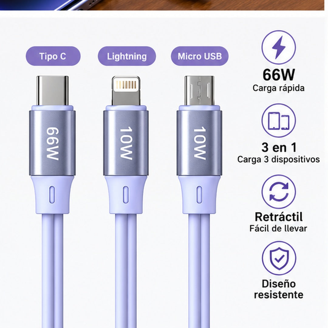 Conectores USB-C Lightning y micro USB