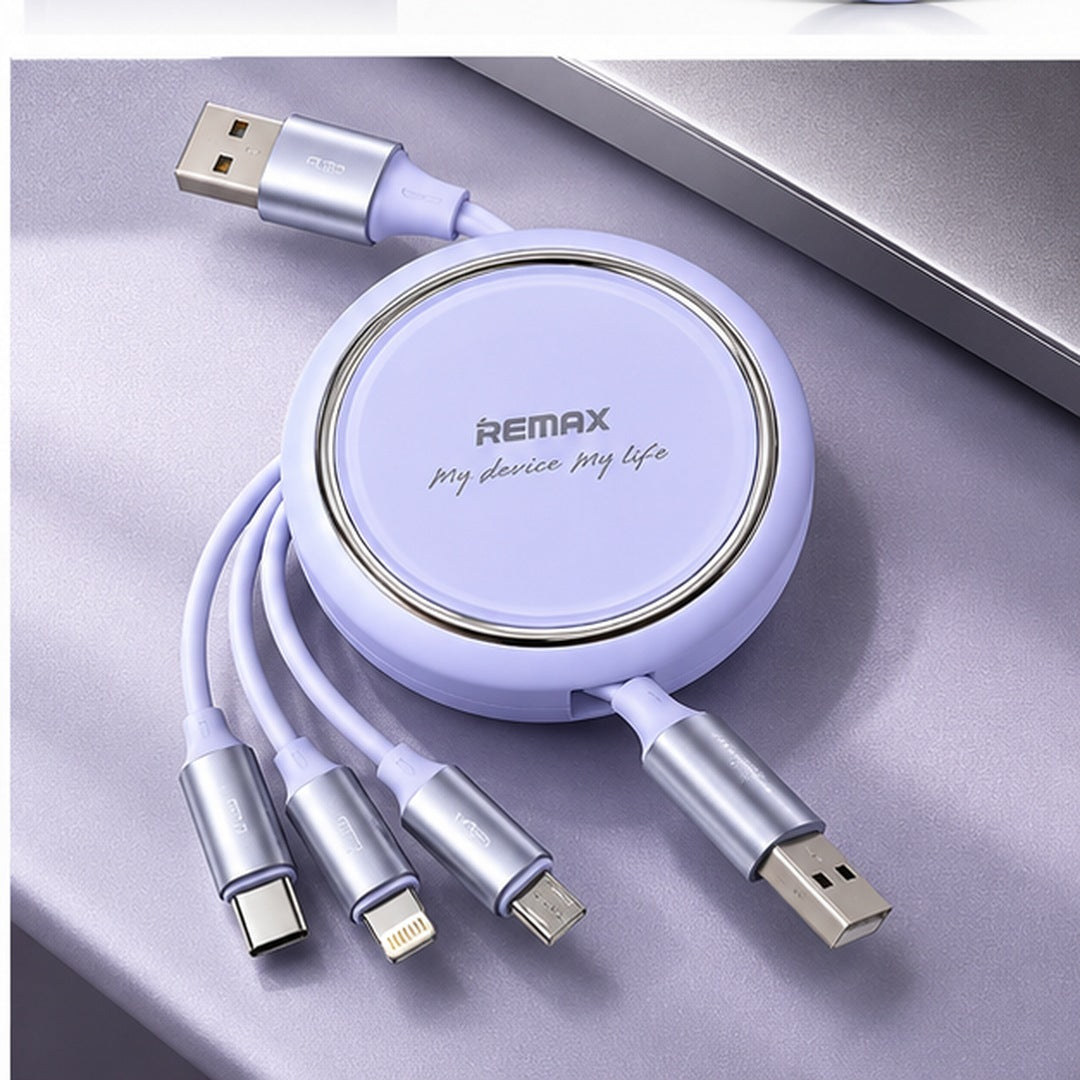 Cable retráctil REMAX lila vista de producto