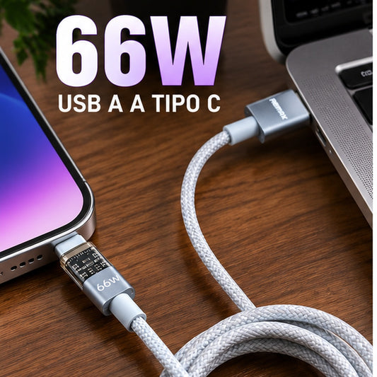 Cable REMAX RC-C161 66W USB-A a USB-C ambientado